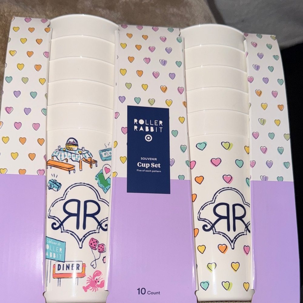 2pc. Roller Rabbit Cups set and 10 pack of paper plates - Picture 2 of 3